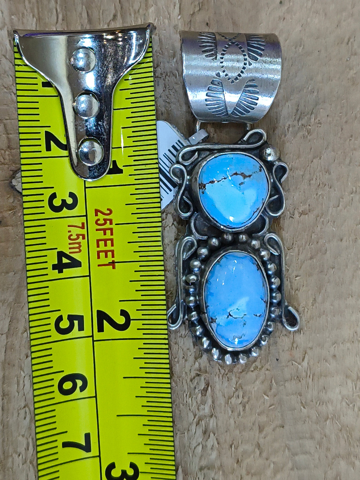 Golden Hills Turquoise by Terrel Nez, Sr. Navajo (13mm Bail)