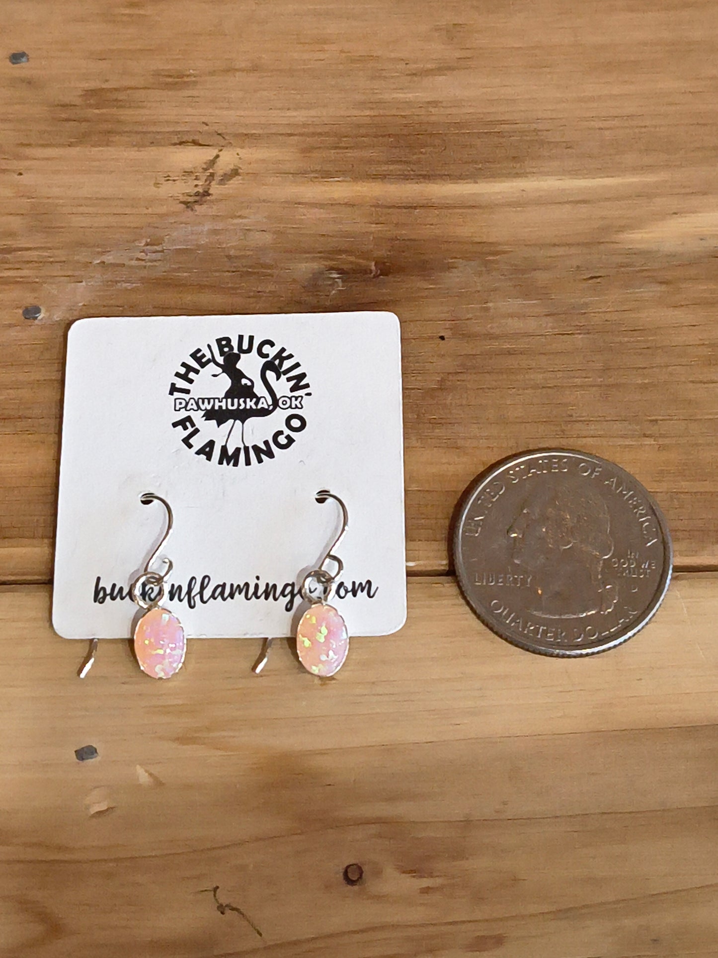 Light Pink Opal 5 mm Dangling Earrings