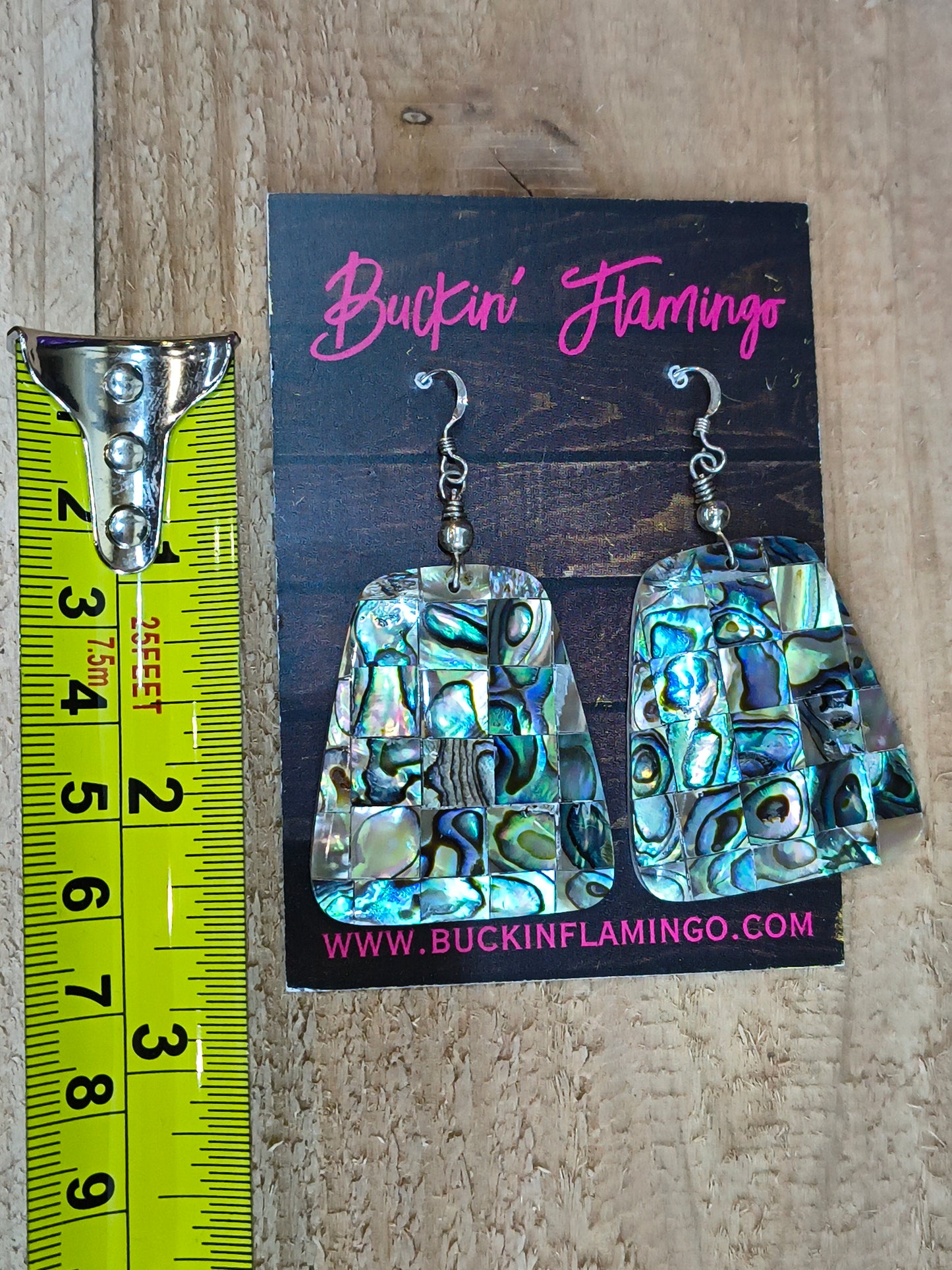 Abalone Inlay Hook Earrings