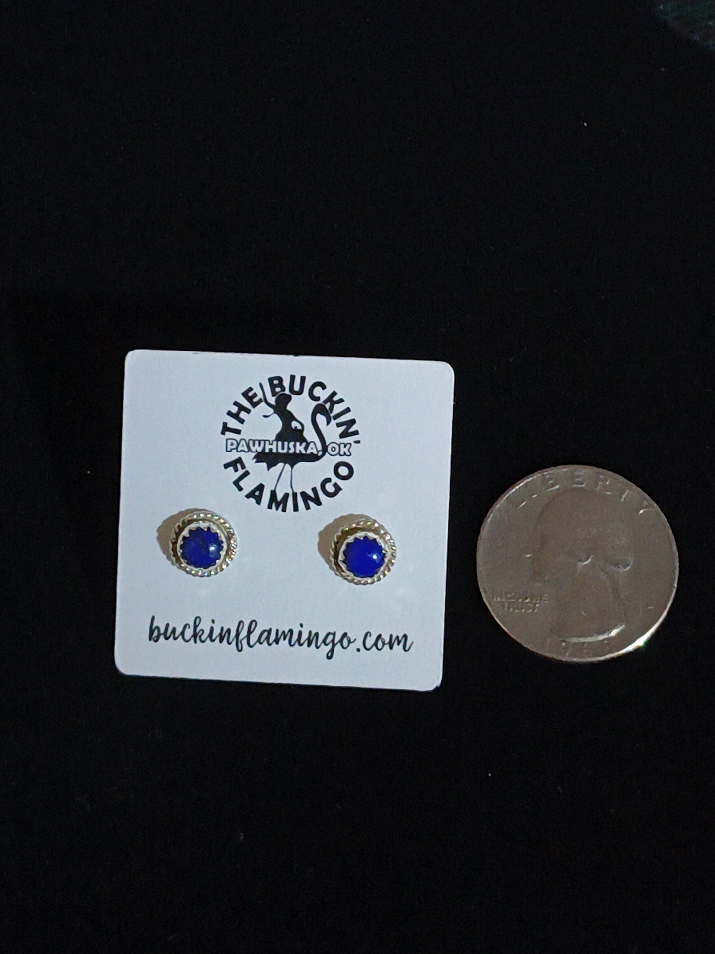 Blue Lapis 7.5 mm Post Earrings