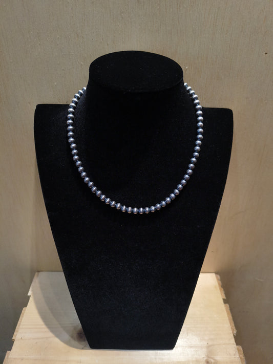 16” 6mm Navajo Style Pearls Strung by Louise Joe, Navajo