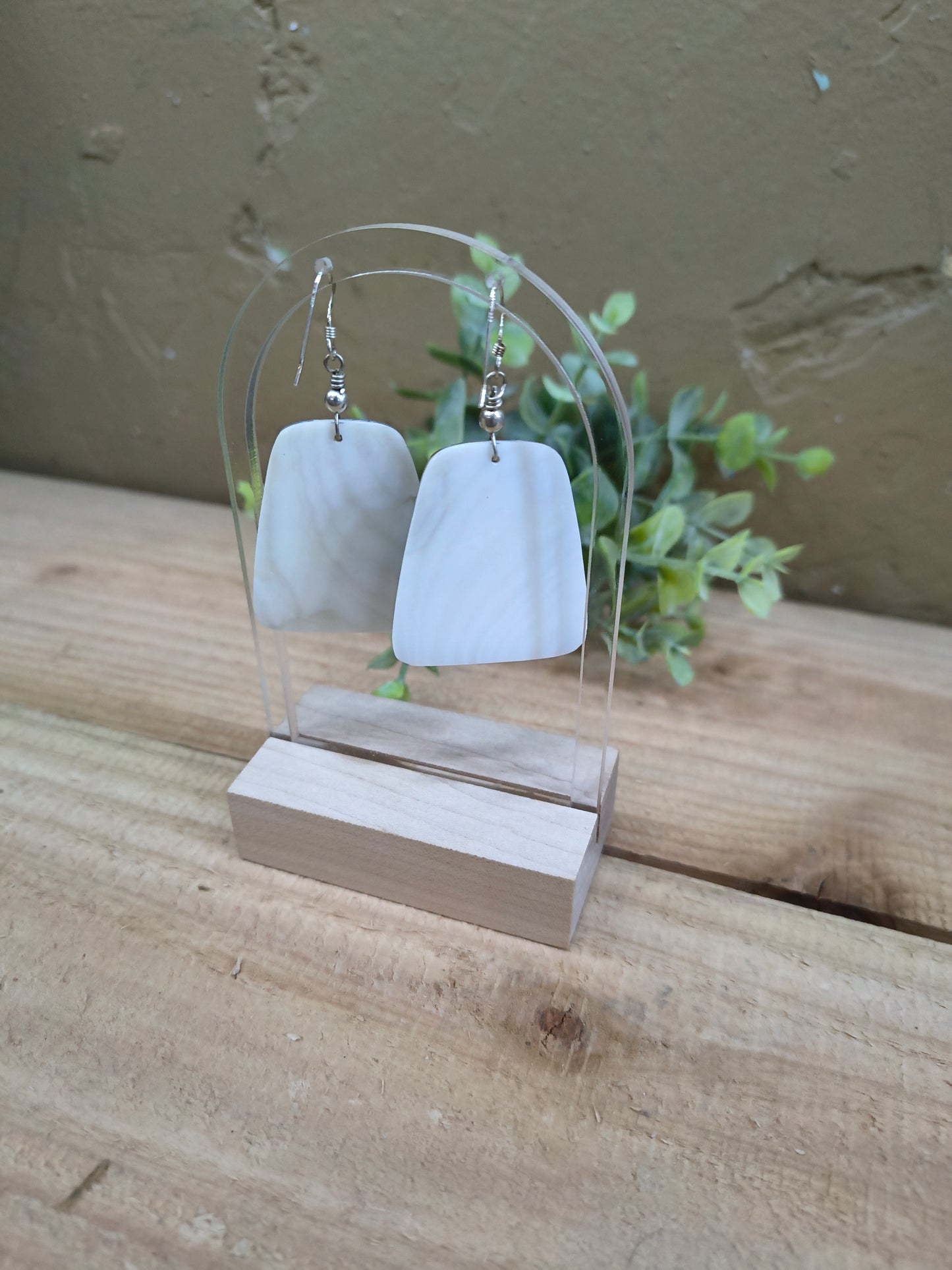 Abalone Inlay Hook Earrings