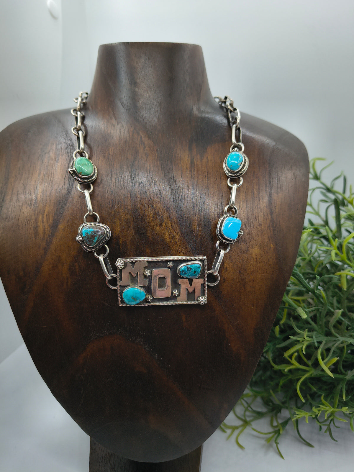 16" Mom 6 Stone Choker/Necklace by Christina Jackson, Navajo