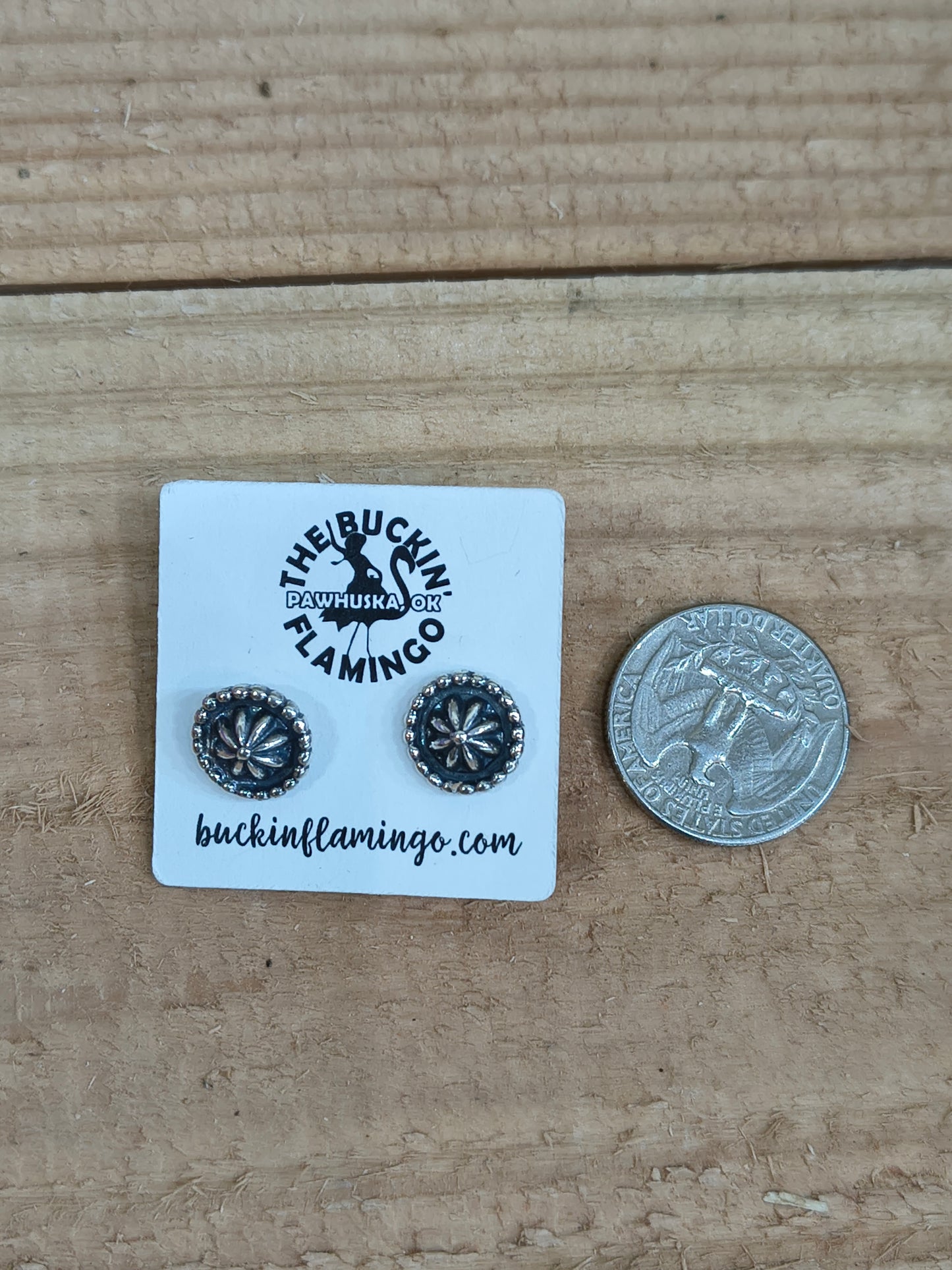 11.5 mm Star Silver Concho Earrings