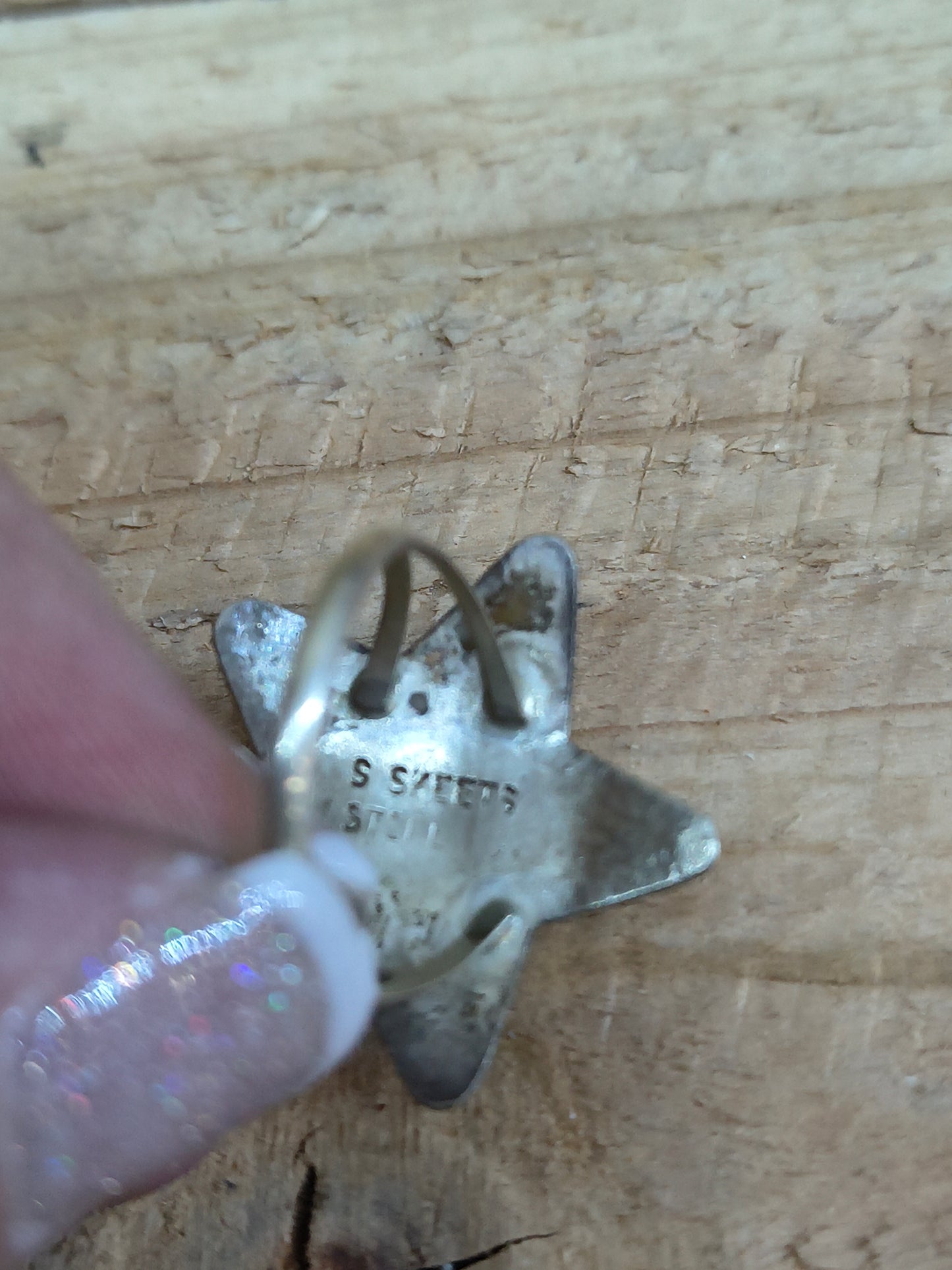 6.5 Turquoise Star Ring by Scott Skeets, Navajo