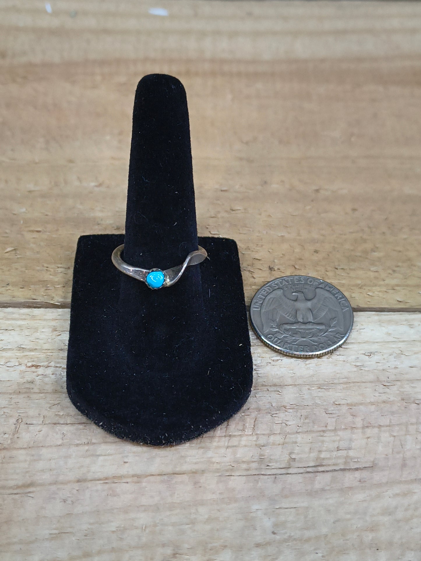 Half Silver Twist with Turquoise Stone