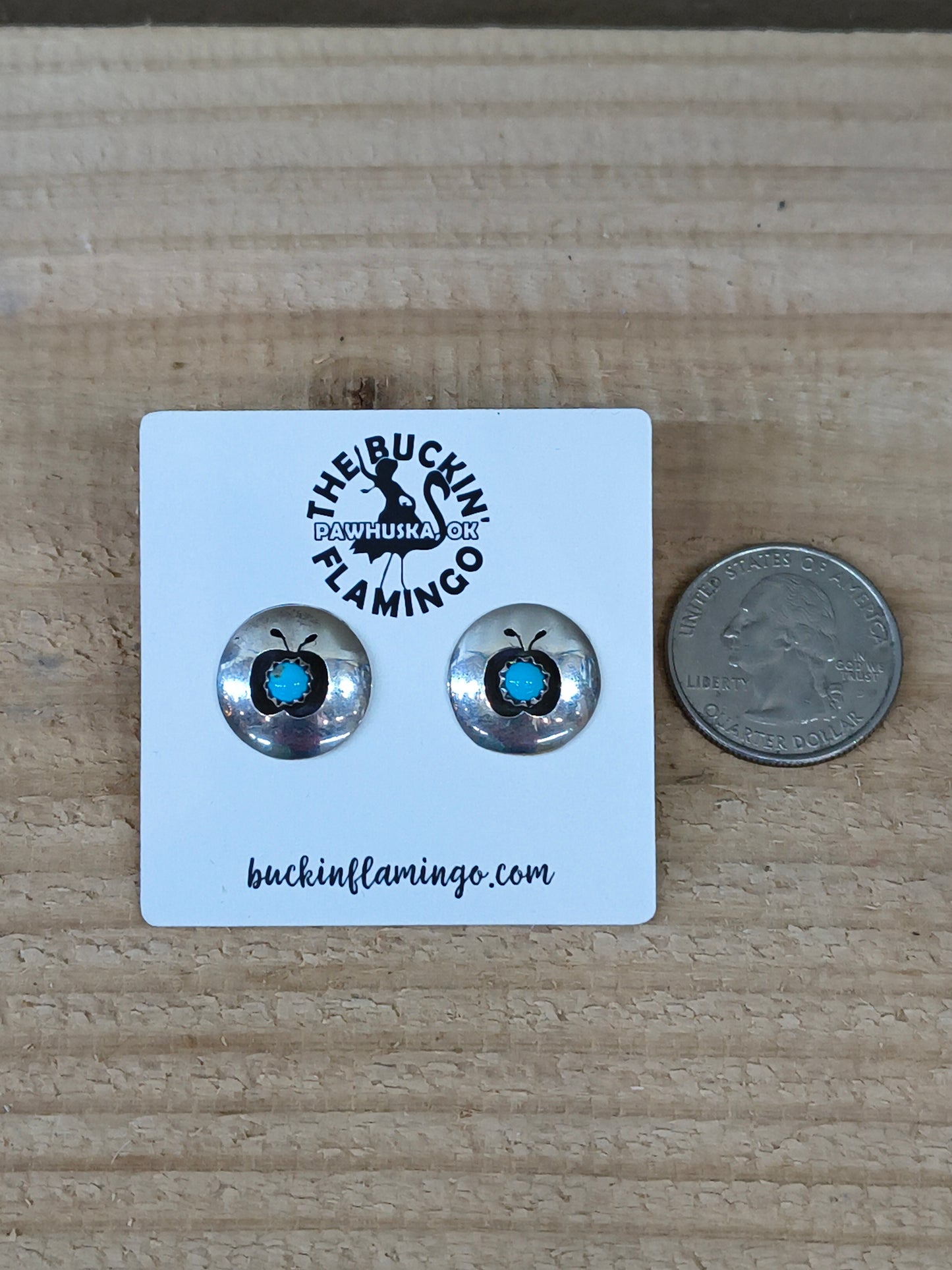 Shadowbox Apple Turquoise Post Earrings