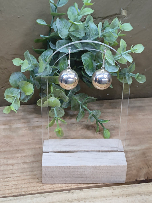 Handmade 16mm Shiny Ball Earrings