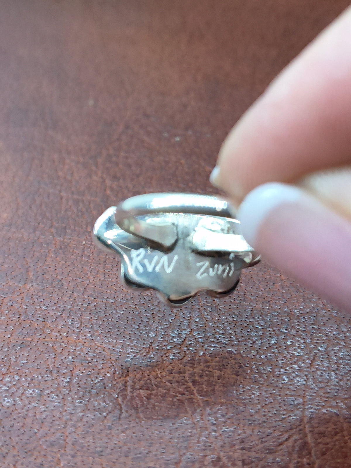 6.5 Half Cluster Inlay Turquoise Ring by Velda Nastacio, Zuni