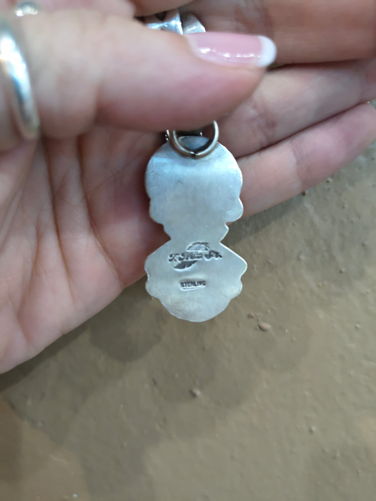 2 Stone Golden Hills Turquoise Pendant 13 mm Bail by Terrel Nez, Sr. Navajo