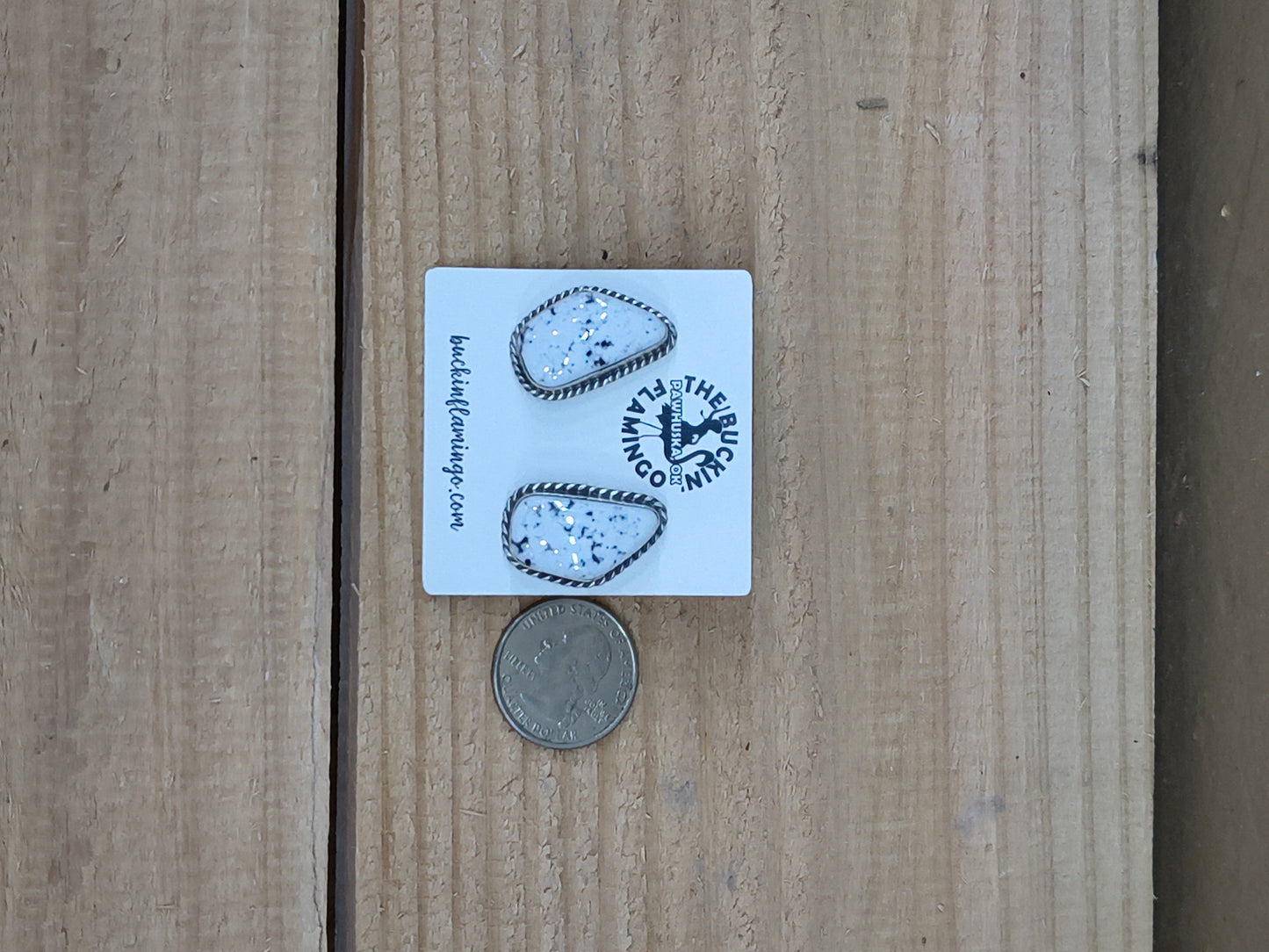 White Buffalo Earrings by Elouise Kee Navajo