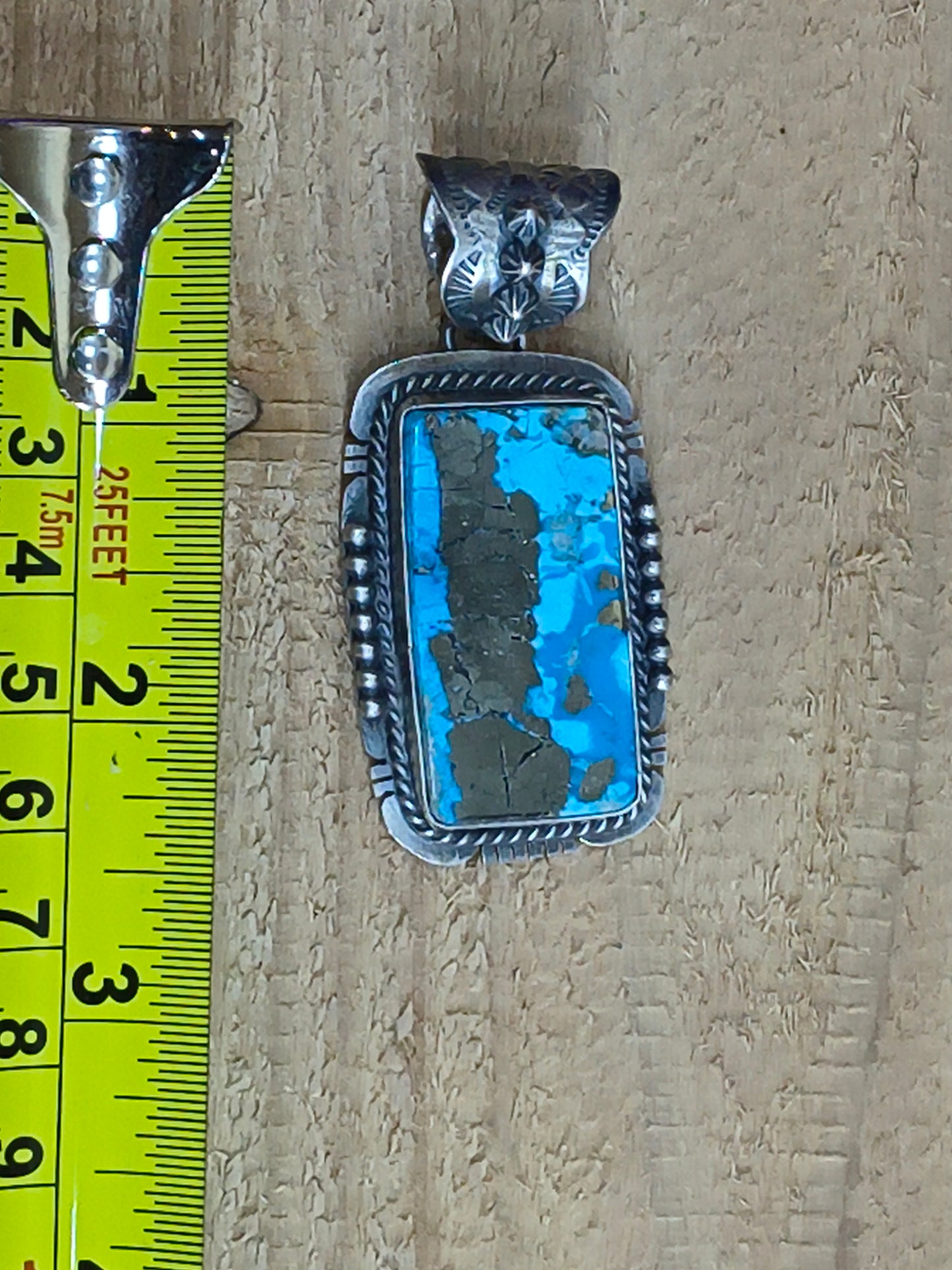 Turquoise with Pyrite Pendant with 12mm Bale by John Nelson, Navajo