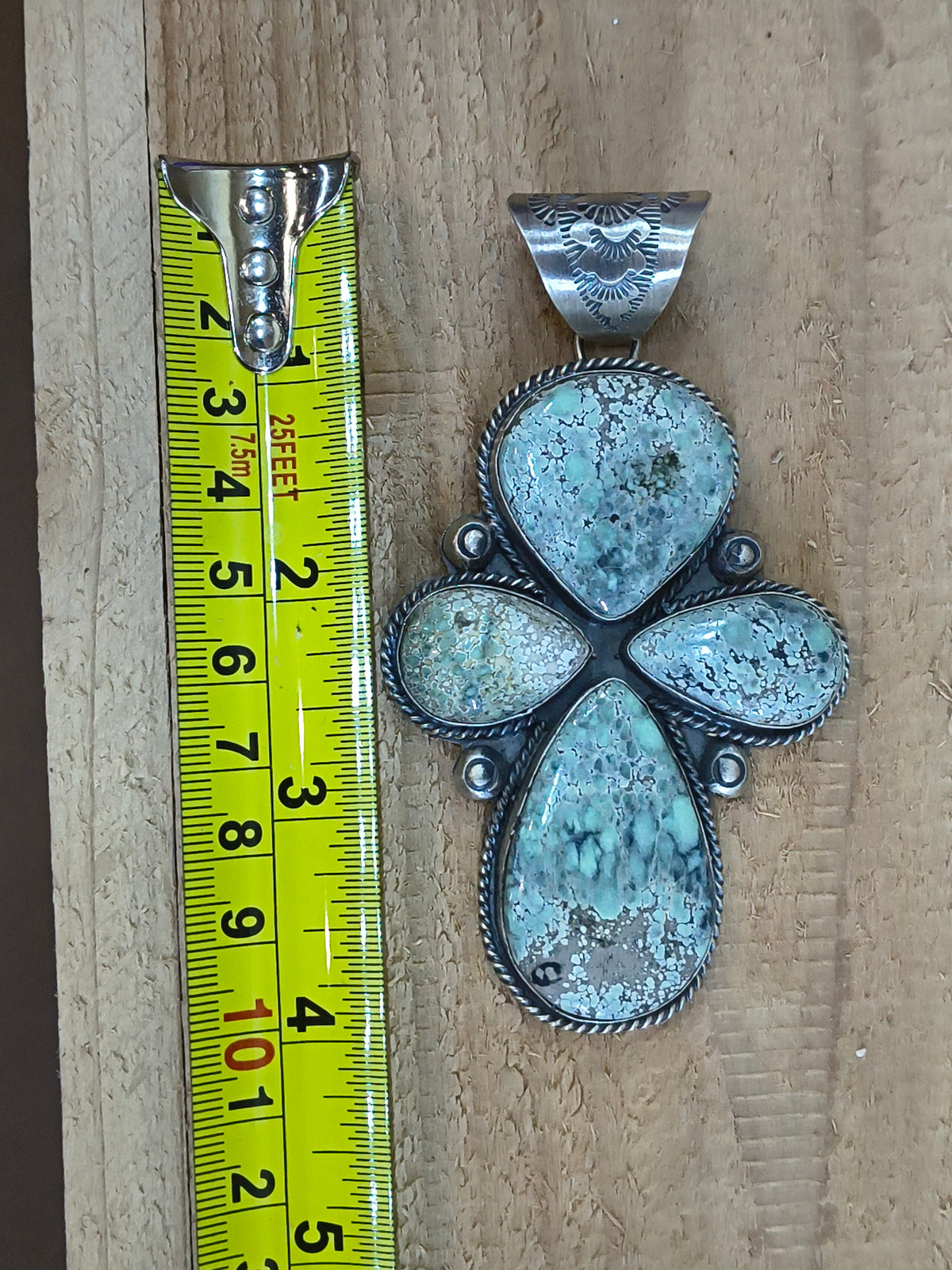 4 Stone Tree Frog Turquoise Pendant with a 12.7mm Bail by Boyd Ashley, Navajo