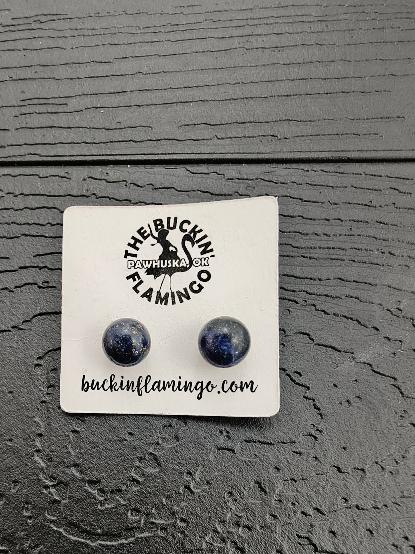 Denim Blue Lapis 8 mm Ball Earrings
