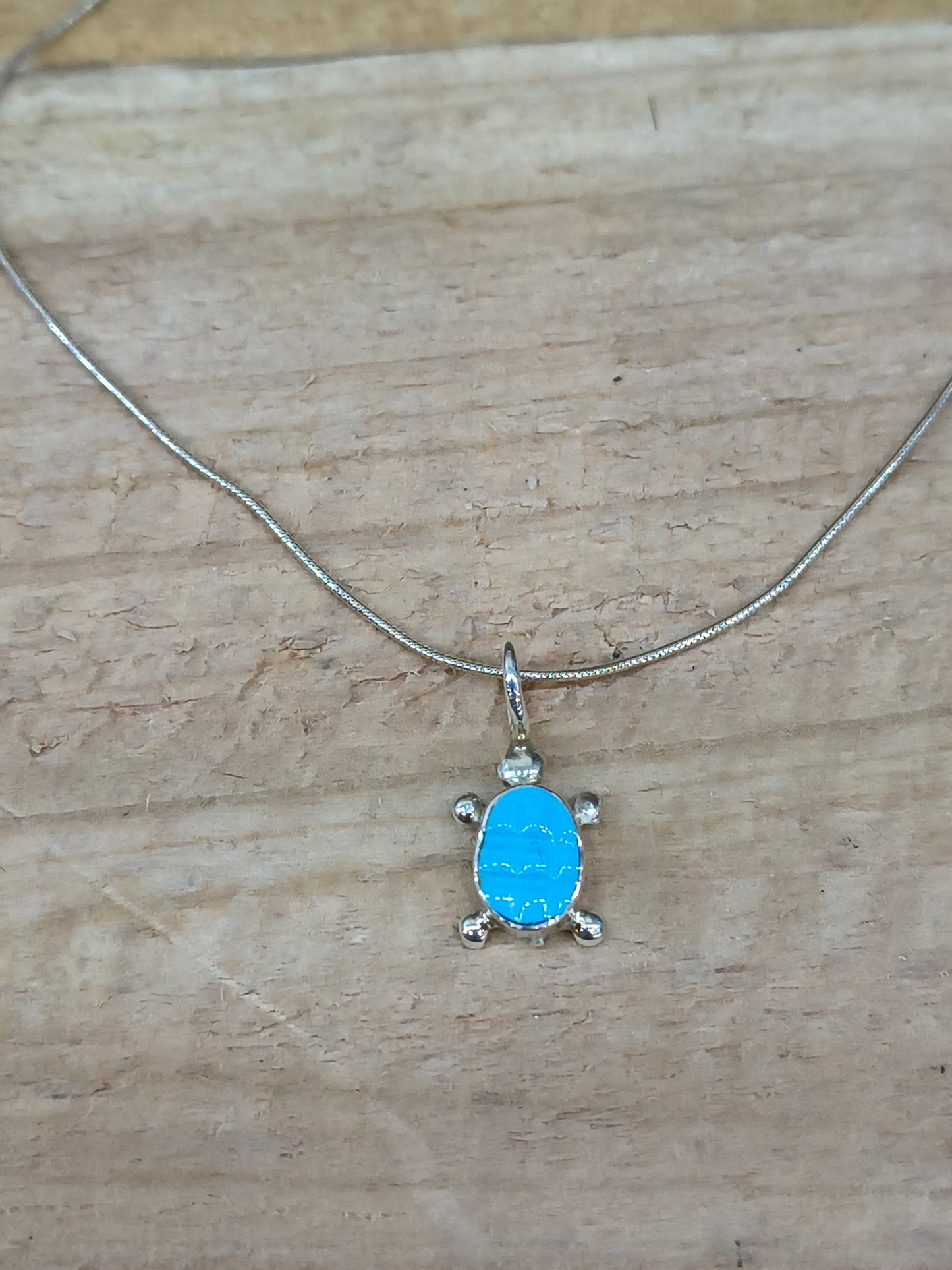 16" Turtle Necklace by Leon Hooee, Zuni