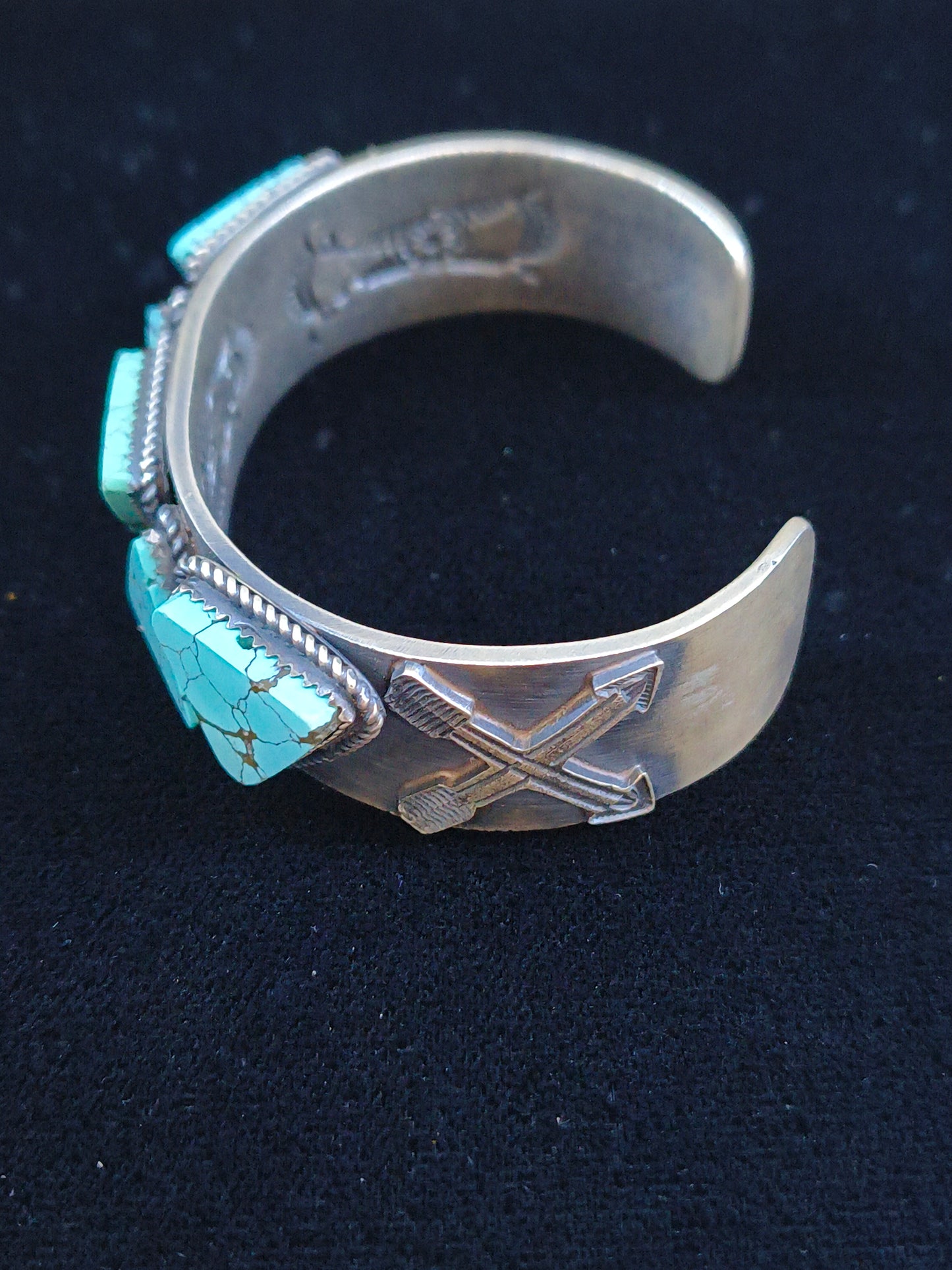 7" Turquoise Arrow Cuff by Kevin Billah, Navajo