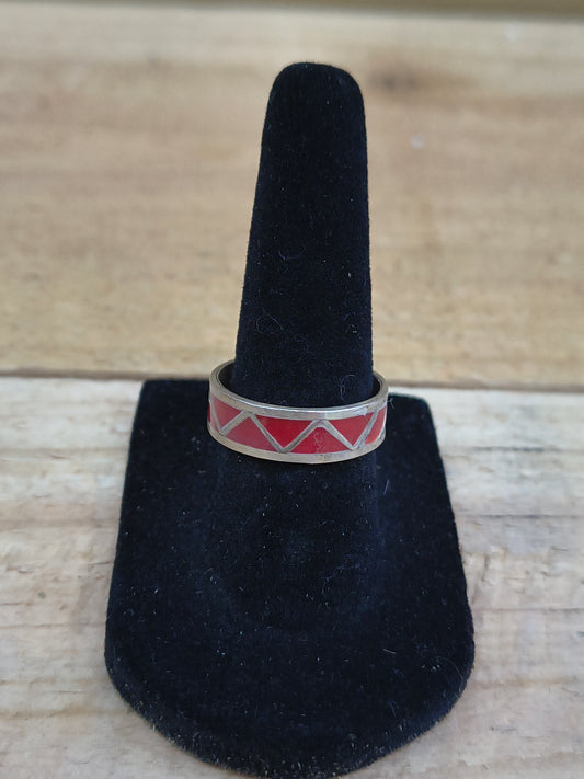 8.0 Red Coral Band Ring