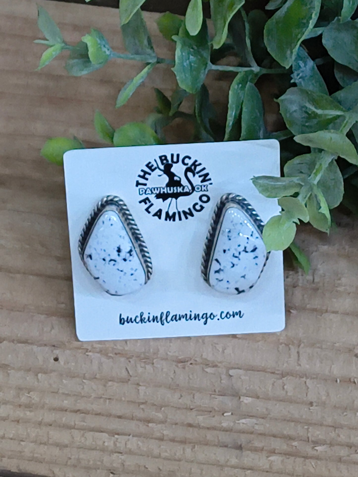 White Buffalo Earrings by Elouise Kee Navajo