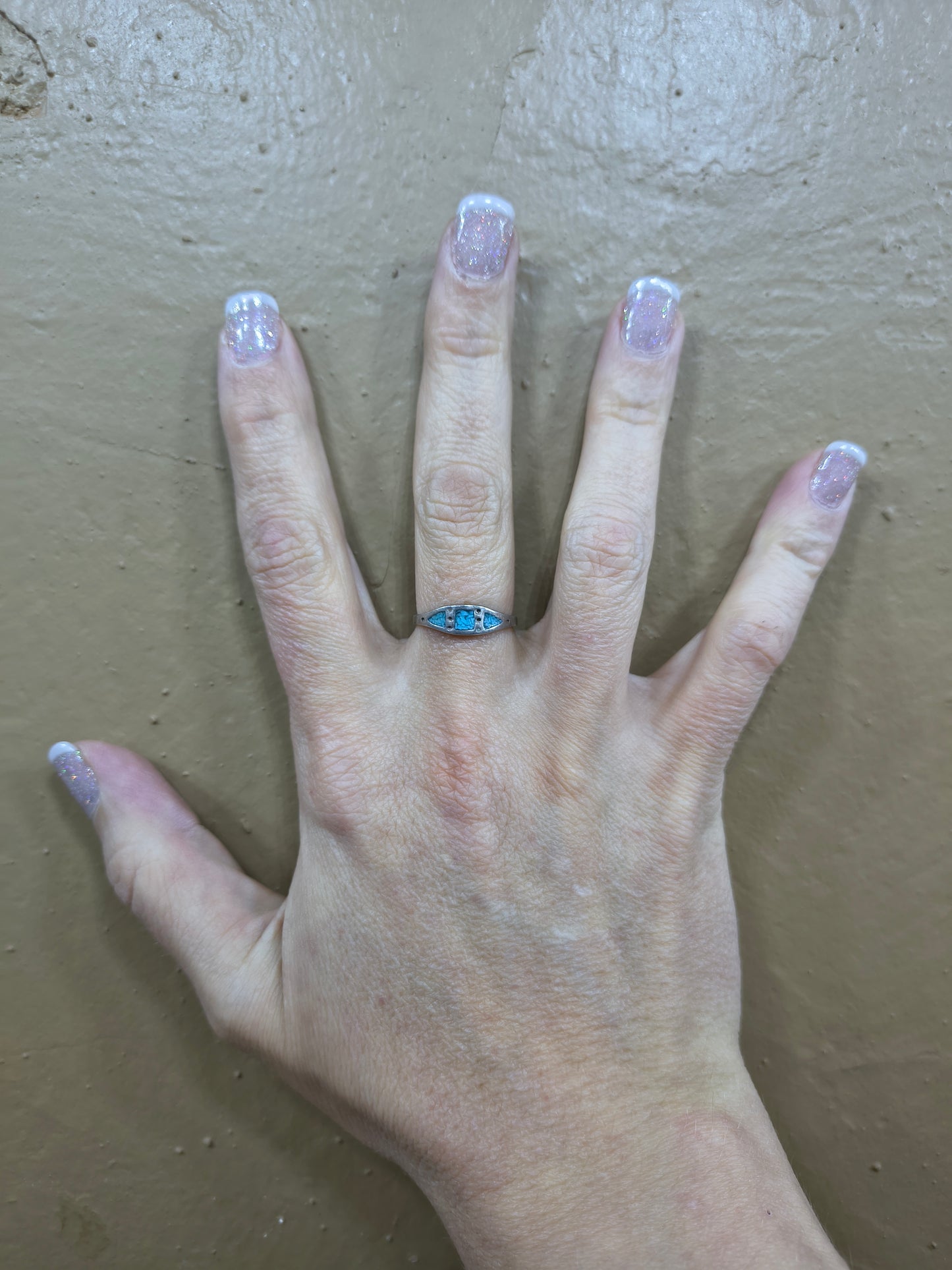 7.0 Turquoise Chip Inlay Ring