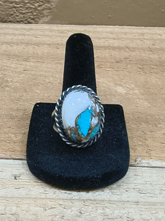 6.0 Kingman Krush Oval Ring by Clifton Davis, Navajo