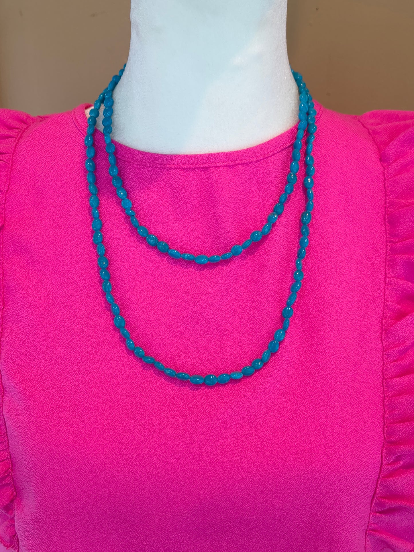 Natural Turquoise Bead 40" Necklace