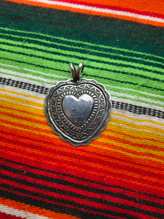 Sterling Silver Heart Pendant by Sunshine Reeves, Navajo 8.5mm Bale