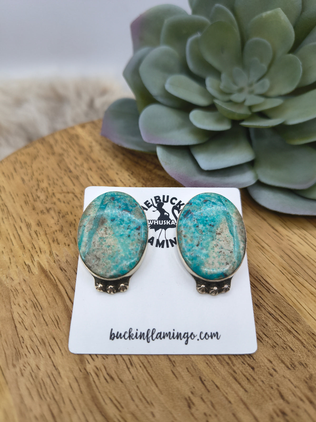 Turquoise Earring & Pendant Set by Christina Jackson, Navajo