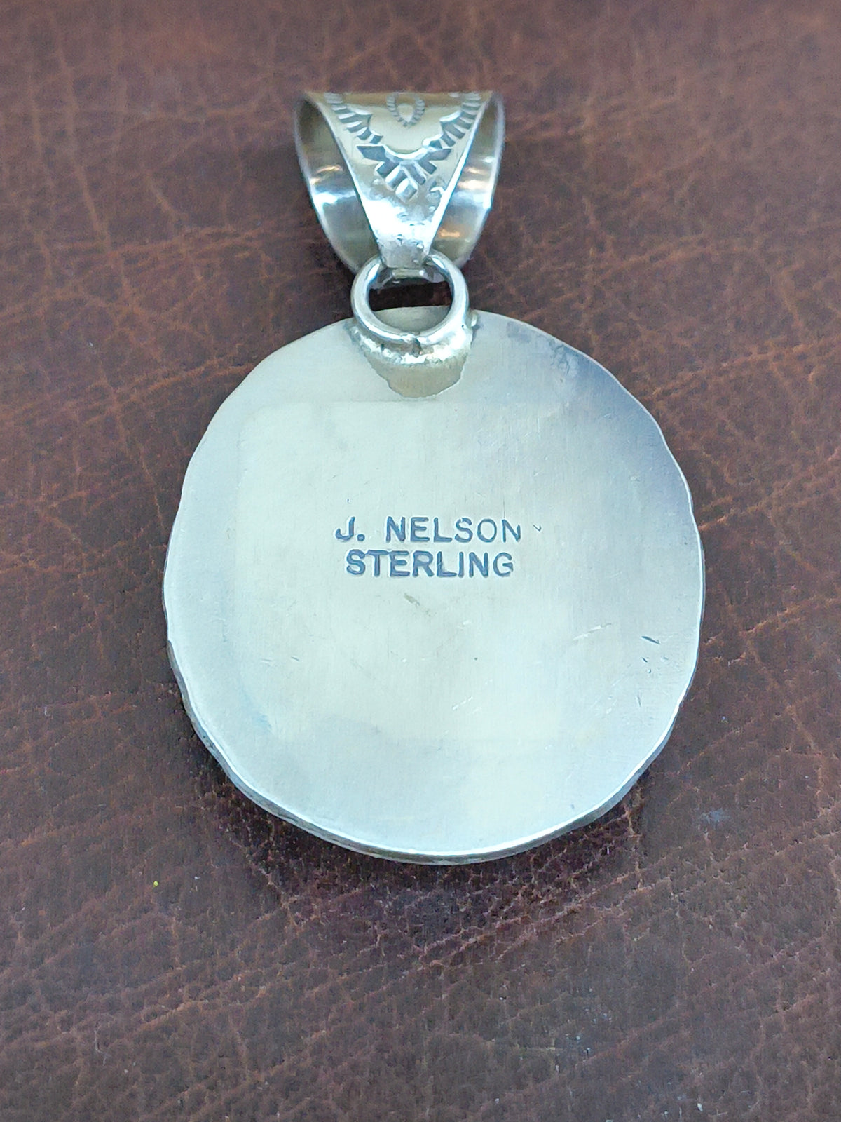 Sleeping Beauty Turquoise Pendant 10mm Bail by John Nelson, Navajo