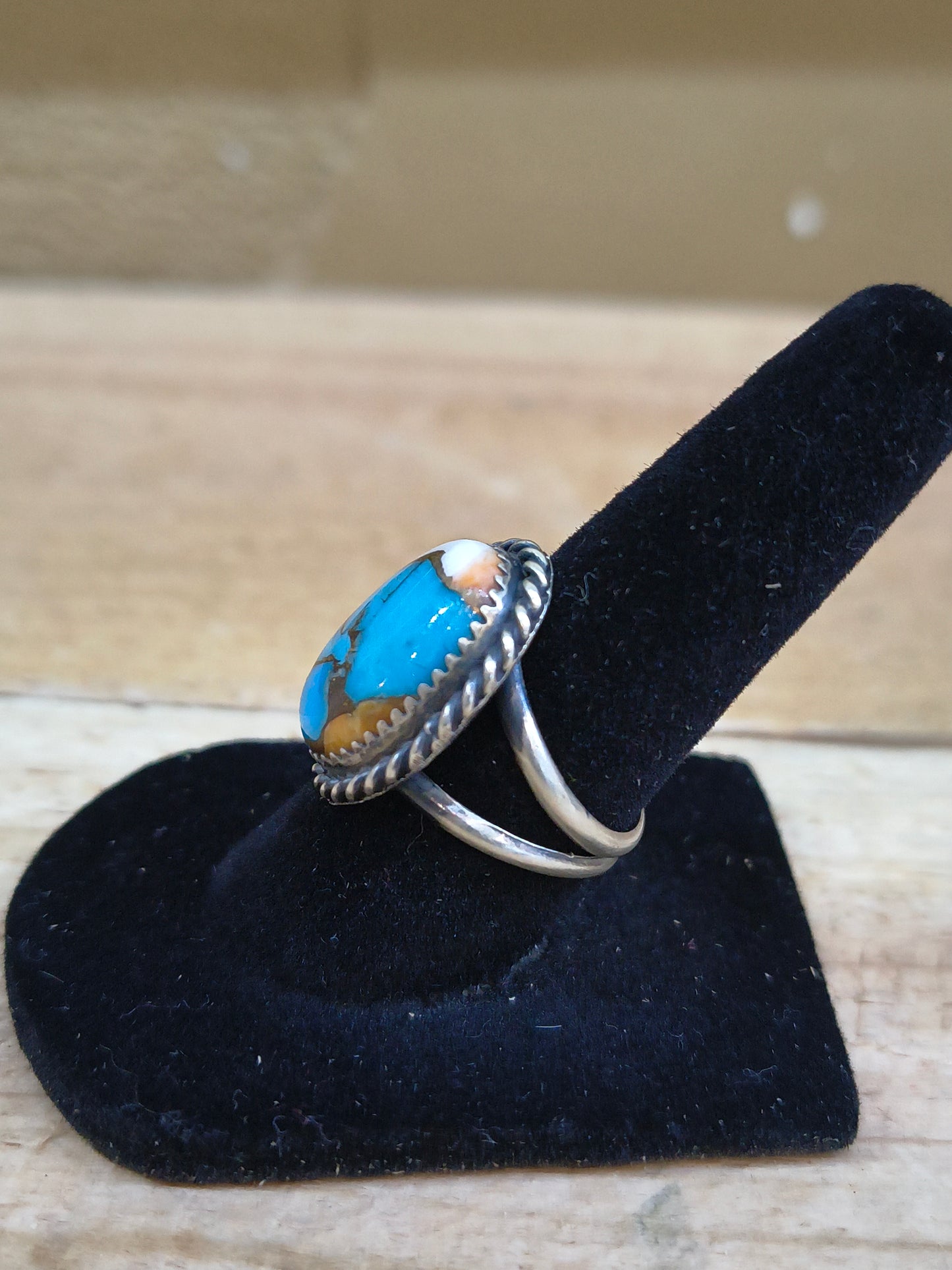 6.0 Spiny Turquoise Ring, Navajo Made