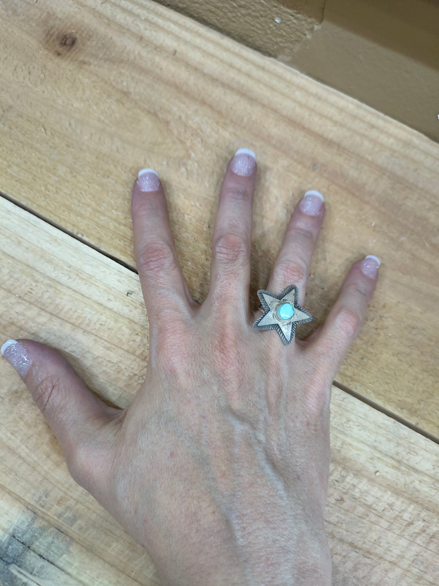 6.0 Kingman Turquoise Star Ring