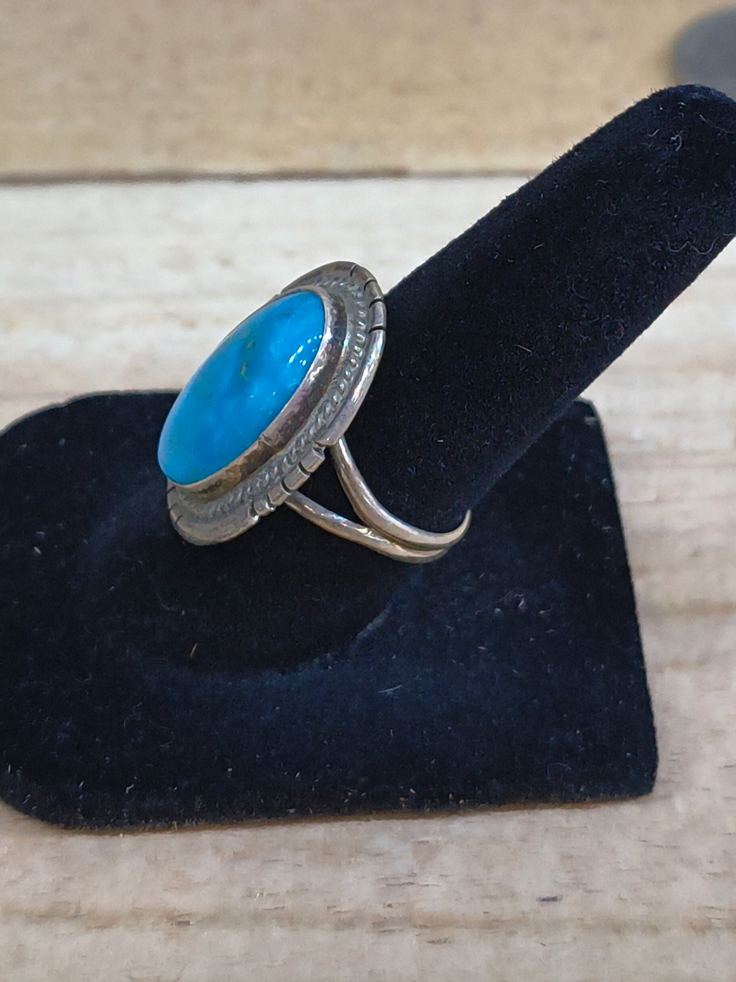 6.5 Kingman Turquoise Ring by Peggy Skeets, Navajo