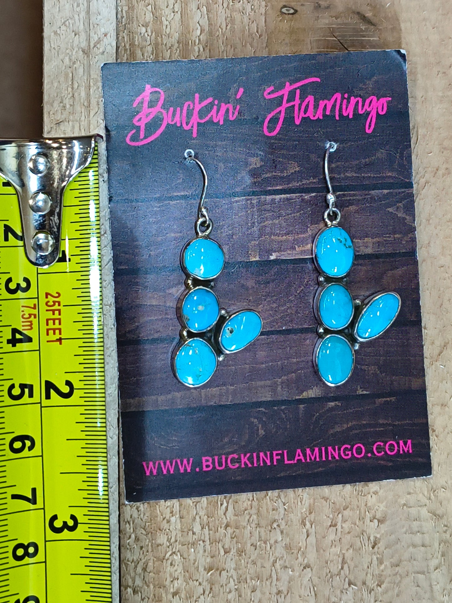 Sleeping Beauty Cactus Smooth Setting Earrings