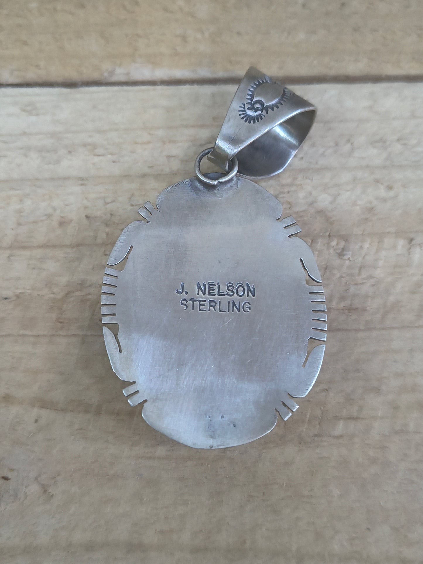Oval Carico Lake Turquoise Pendant 14mm Bail by John Nelson, Navajo