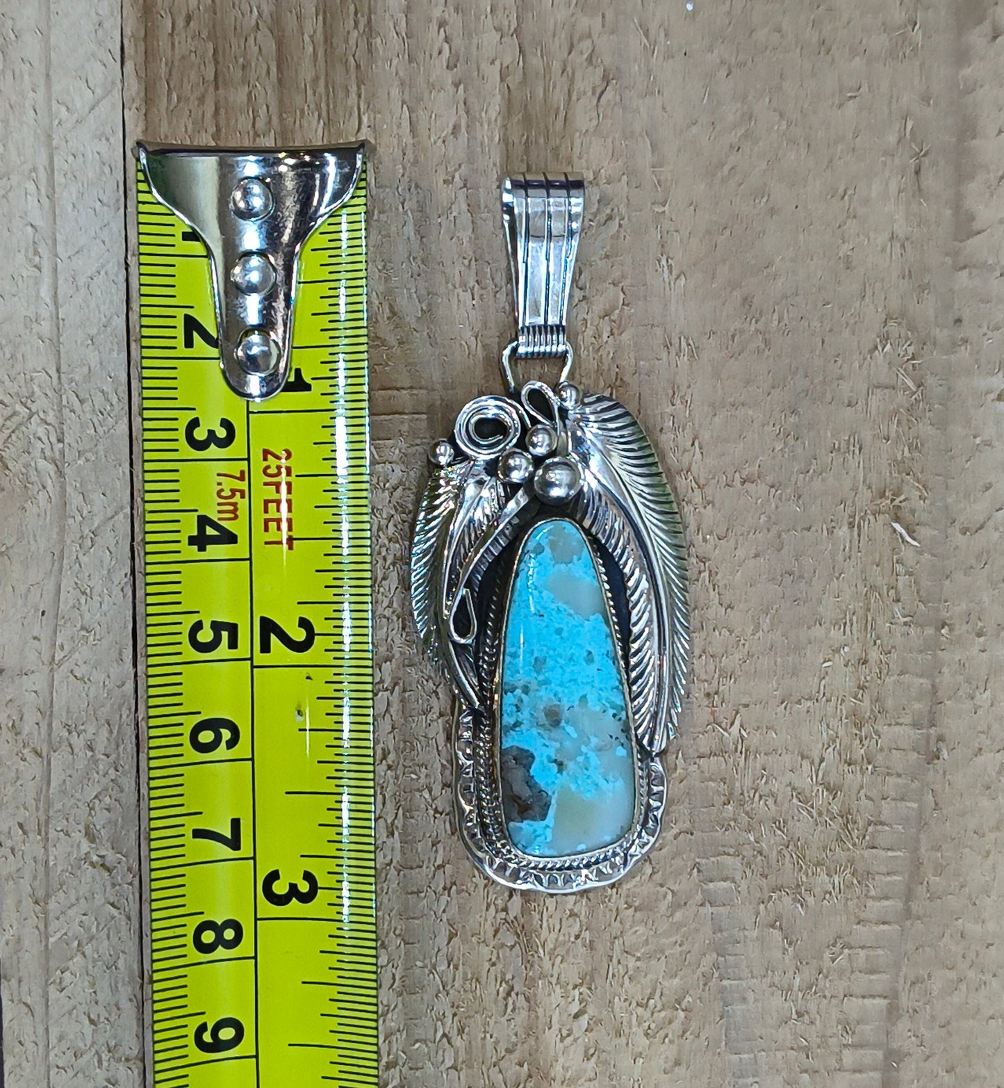 Campitos Turquoise Pendant 7mm Bail by Davey Morgan, Navajo