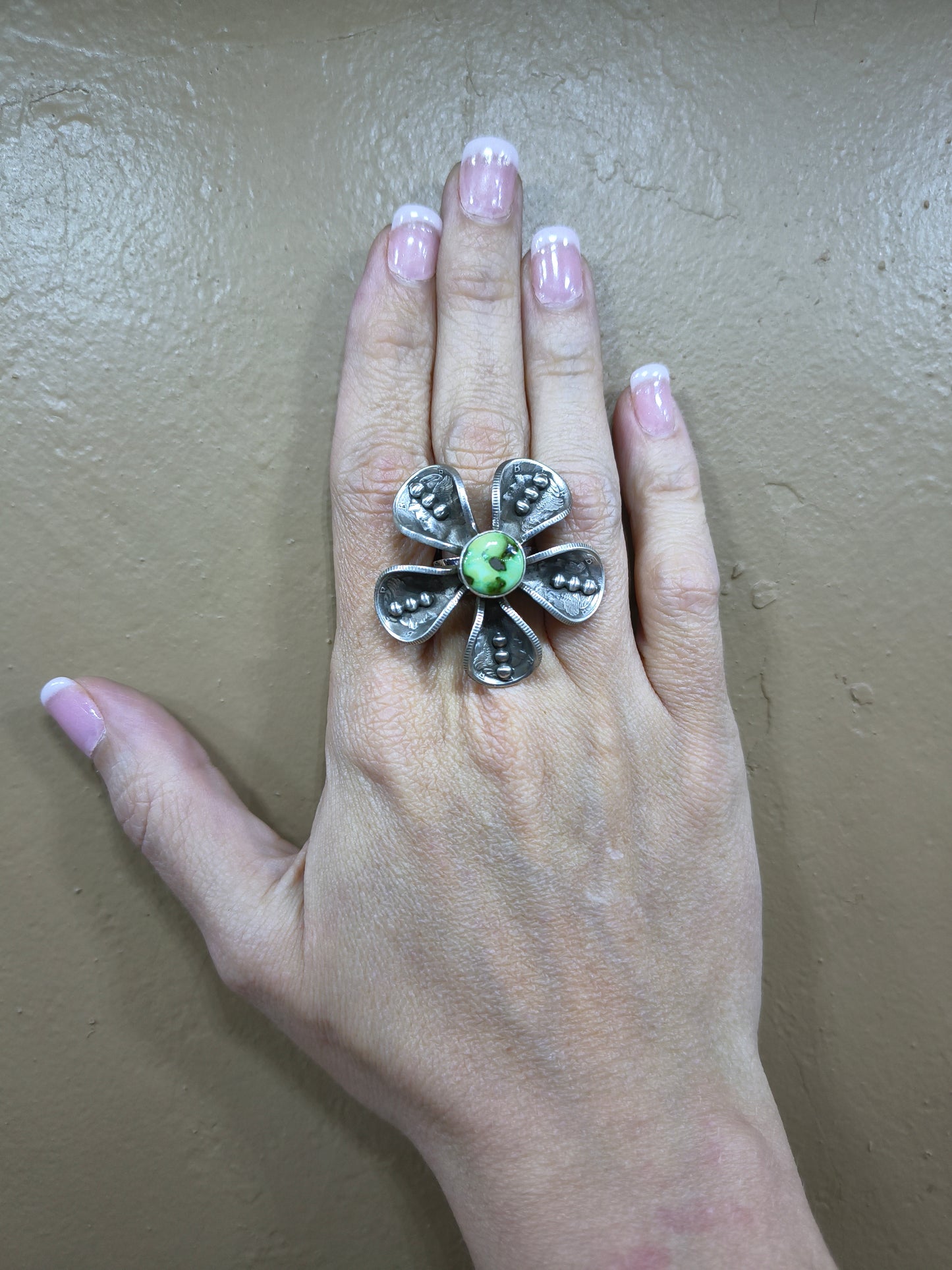 Palomino Mercury Dime Adjustable Ring by James Begay, Jr., Navajo