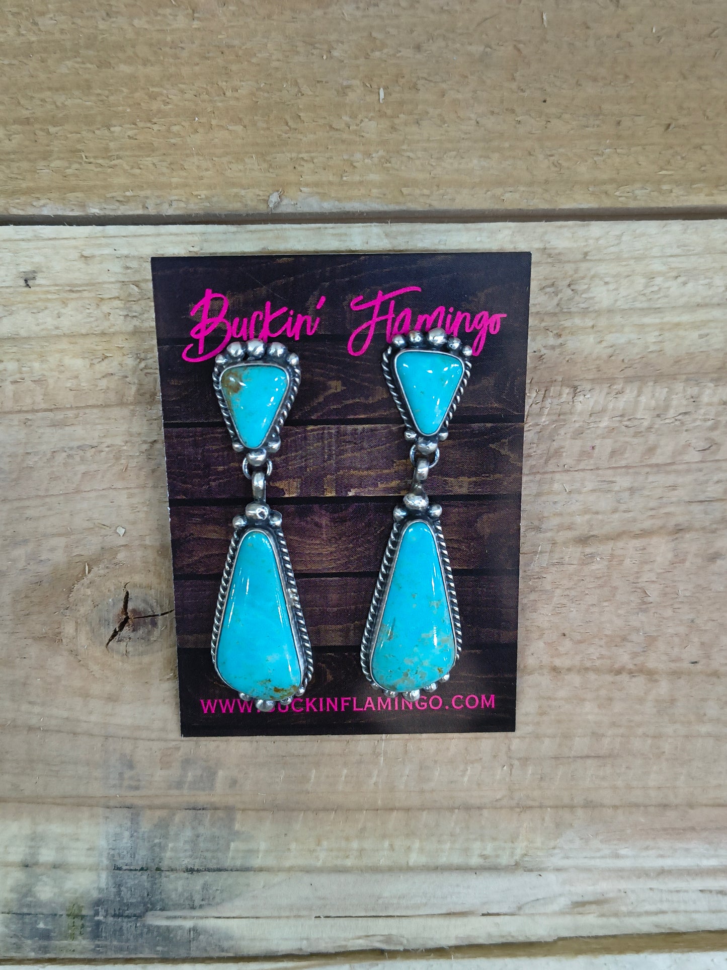 Kingman Turquoise Dangle Earrings by Elouise Kee