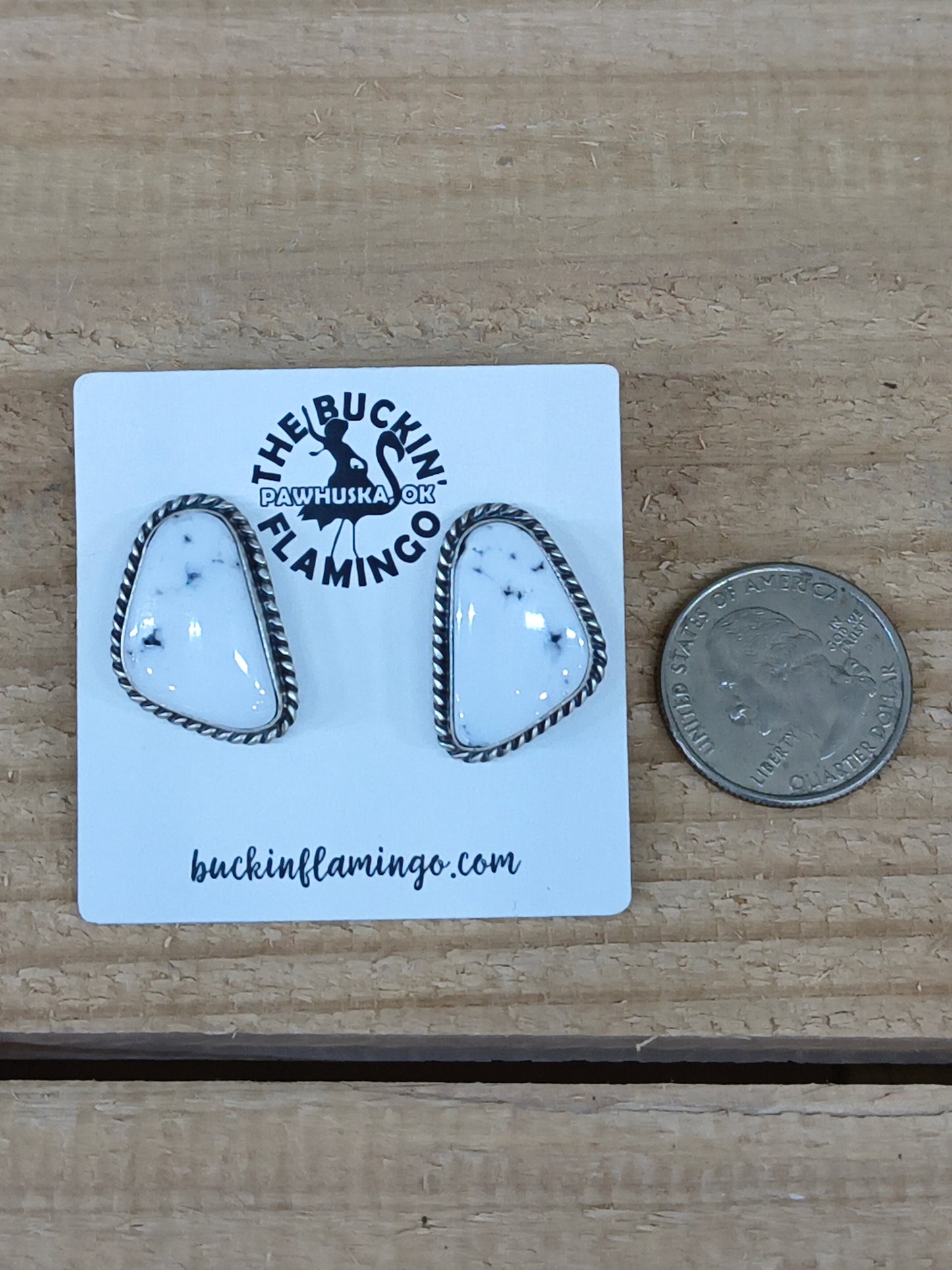 White Buffalo Earrings by Elouise Kee Navajo