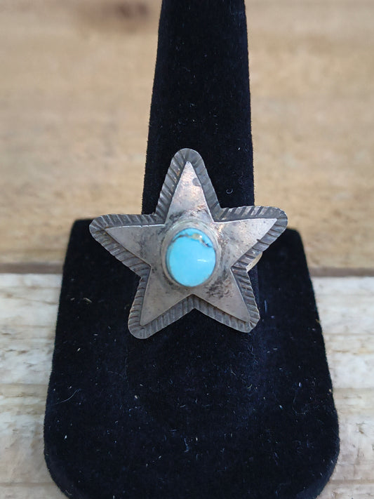 6.0 Kingman Turquoise Star Ring