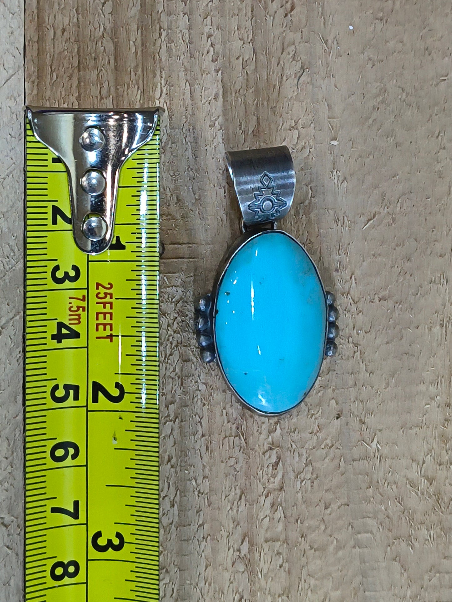 Turquoise Oval Pendant 11mm Bail by Steven Nez, Navajo
