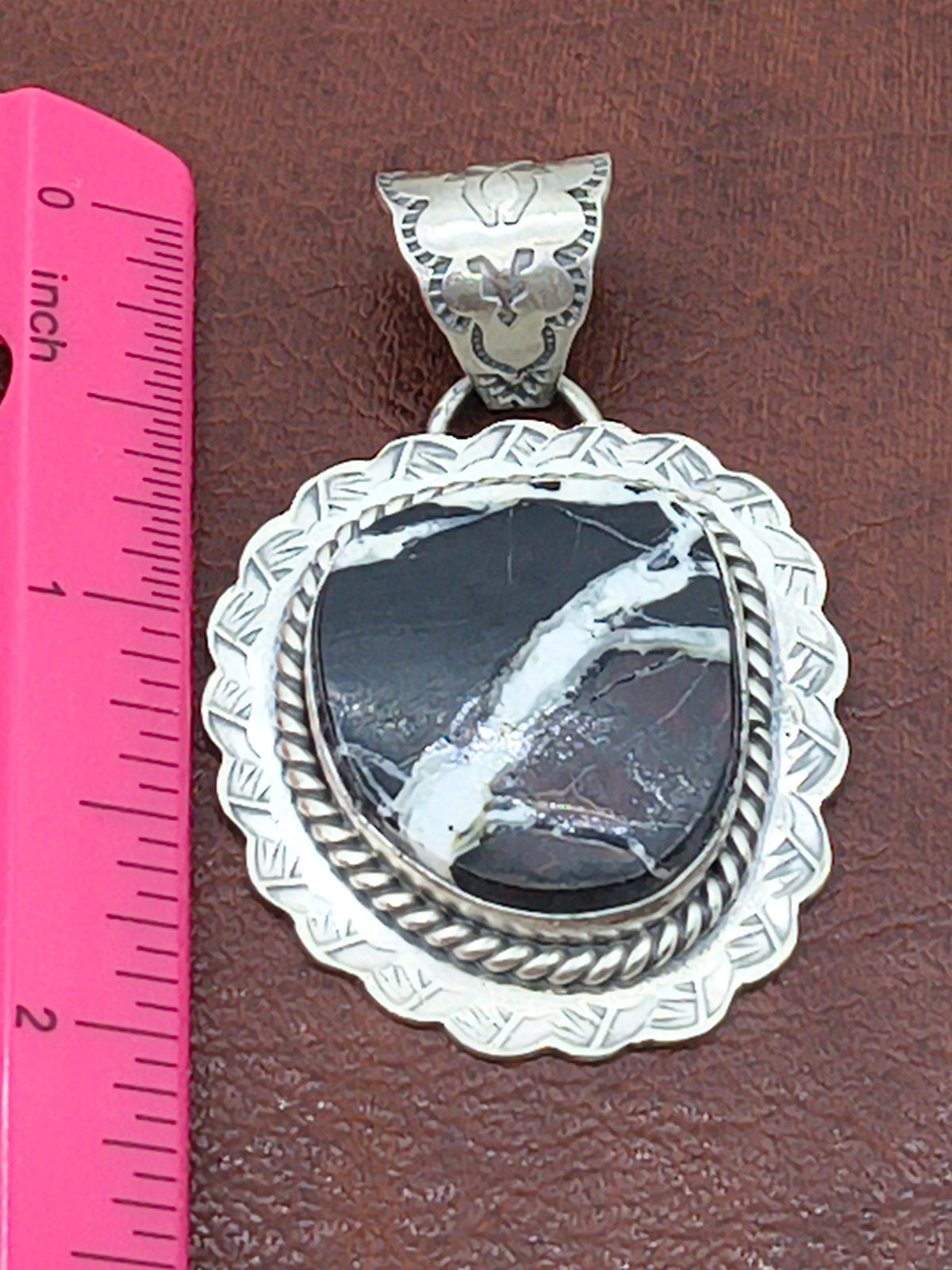 White Buffalo Pendant by Stamped "L" by Artist