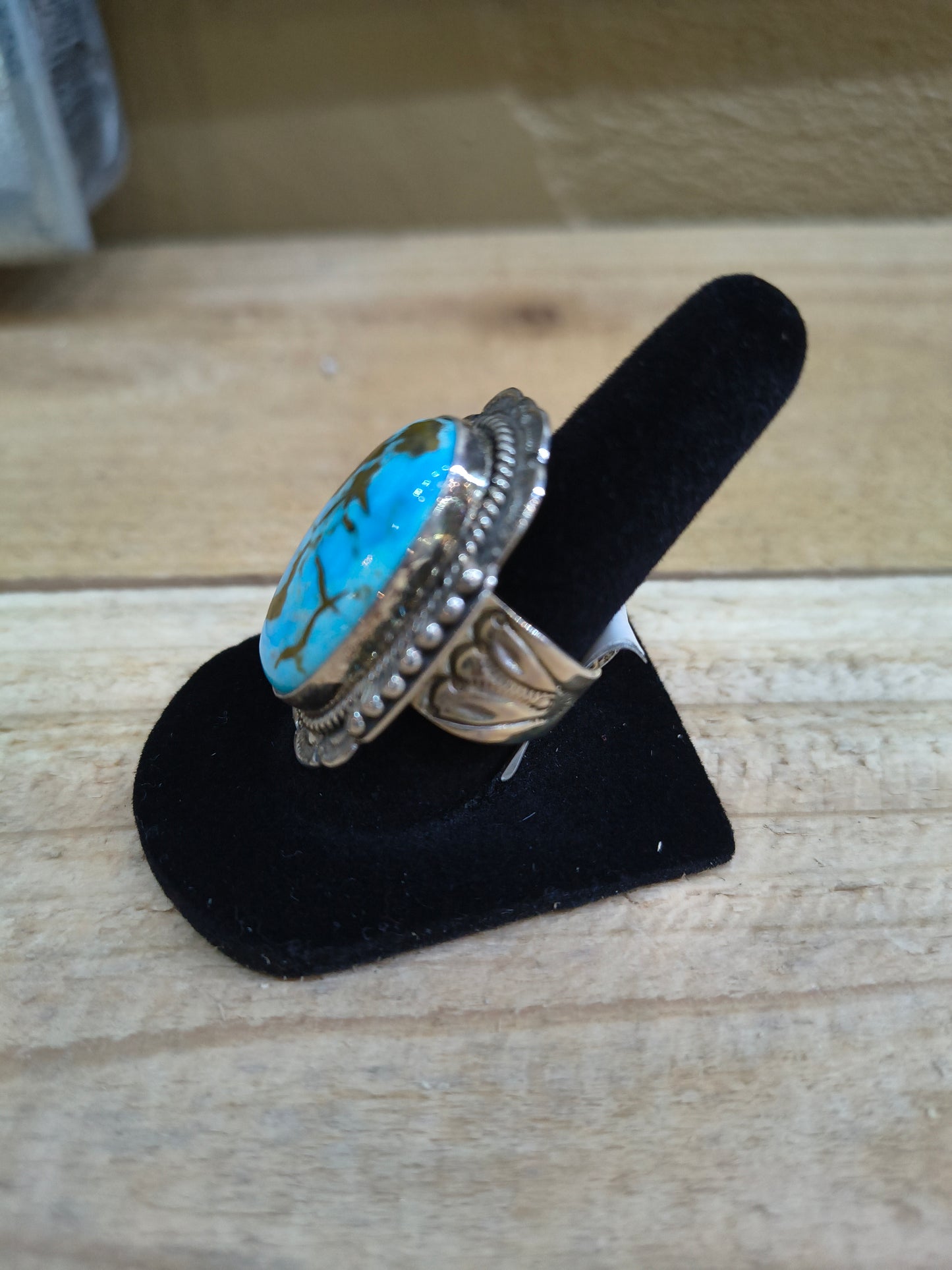 7 Kingman Turquoise Ring by Gilbert Platero, Navajo