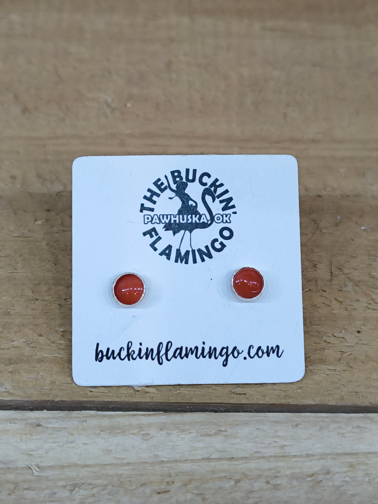 5.5 mm Red Coral Stud Earrings