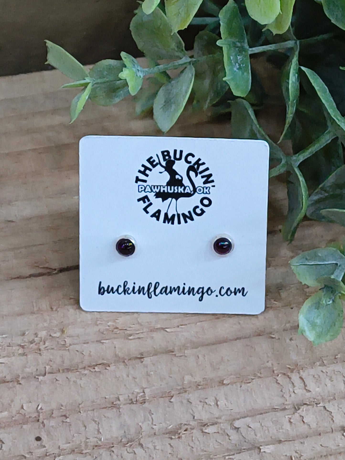4.5 mm Garnet Post Earrings