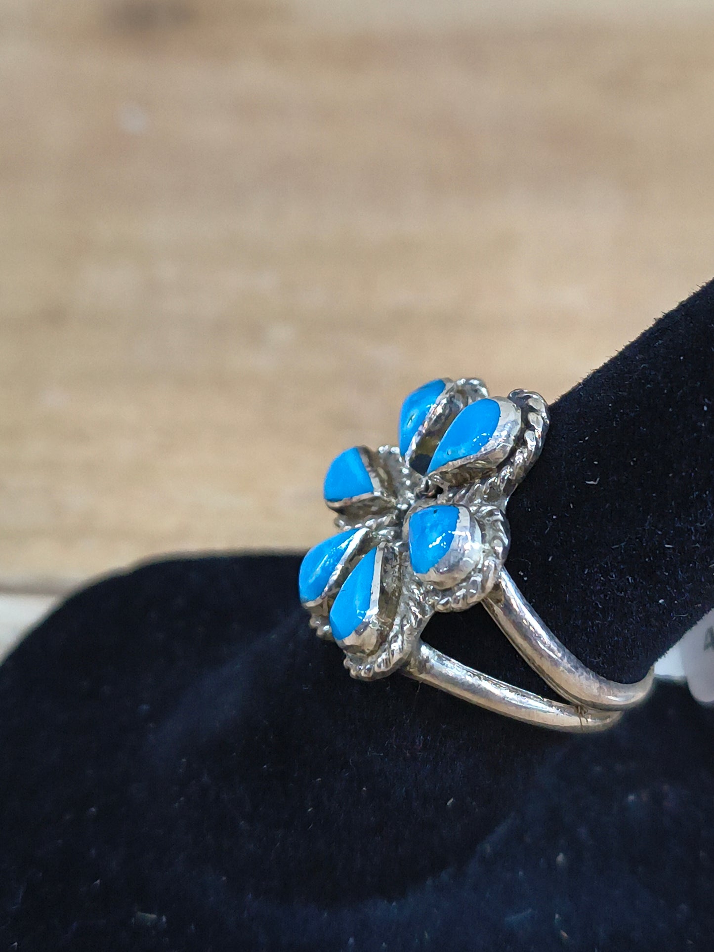 6.0 Sleeping Beauty Cluster Ring