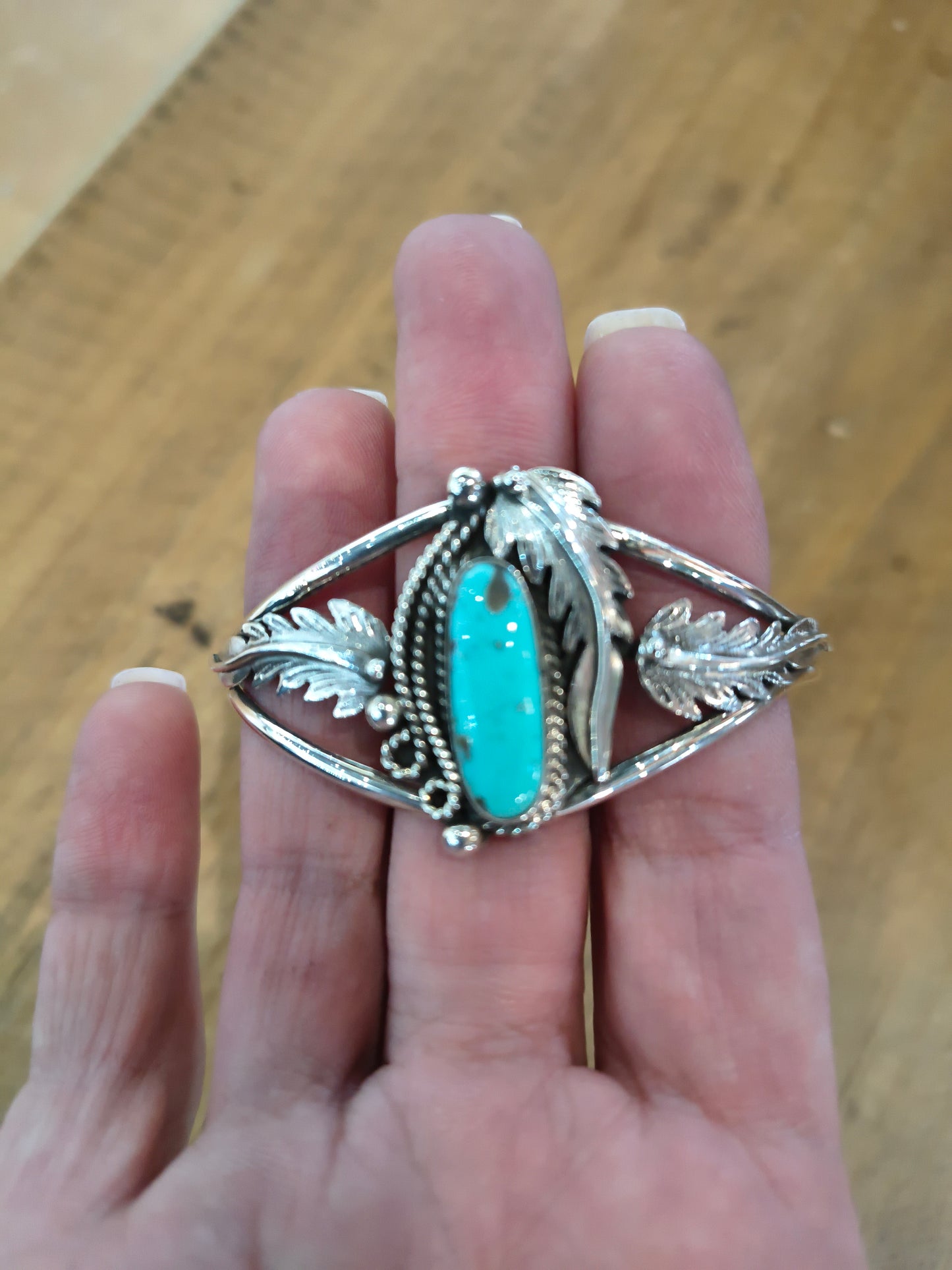 5.25"-6.75"  Turquoise Cuff By Andrew Vandever, Navajo