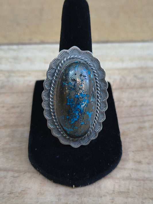 7 Persian Turquoise Ring By John Nelson, Navajo