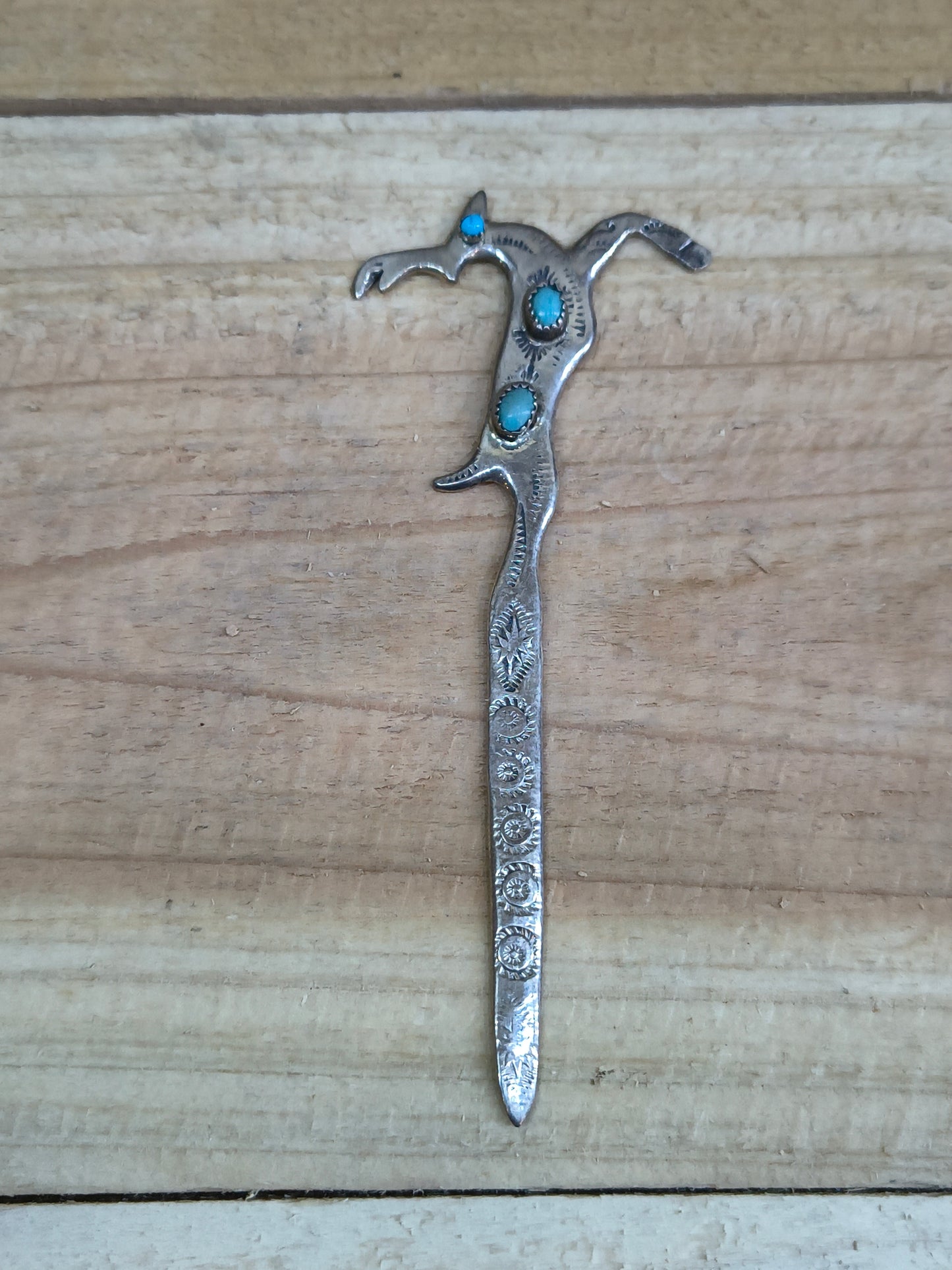 Silver Mail Opener with Turquoise