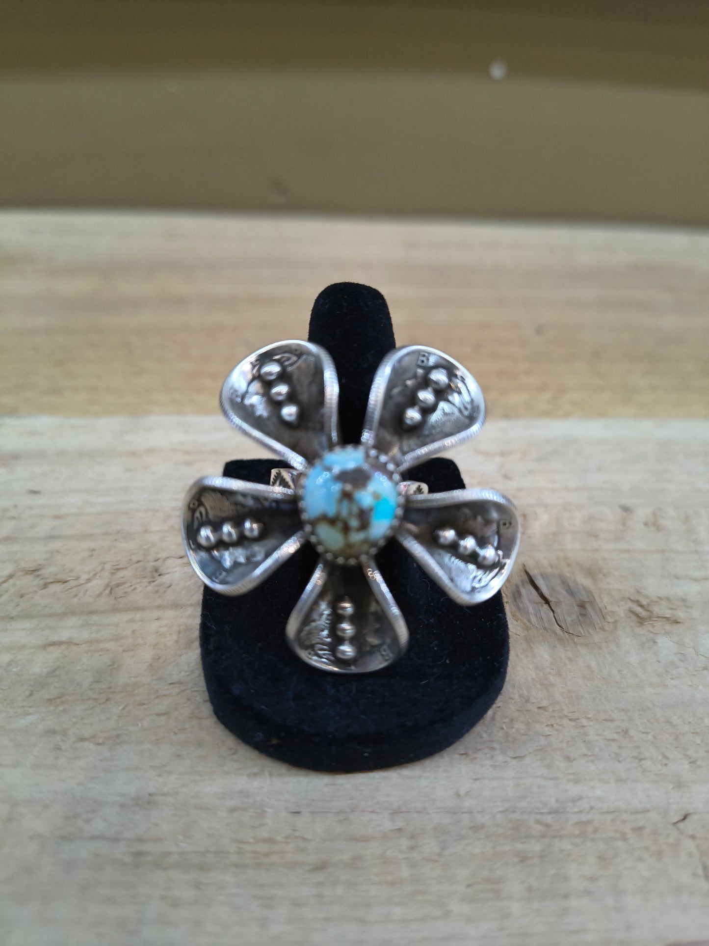 Golden Hills Mercury Dime Adjustable Ring by James Begay, Jr., Navajo