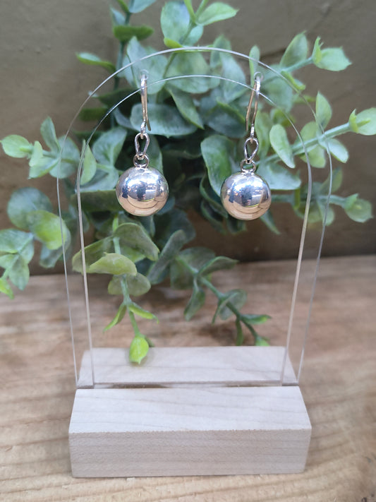 14mm Silver Ball Earrings