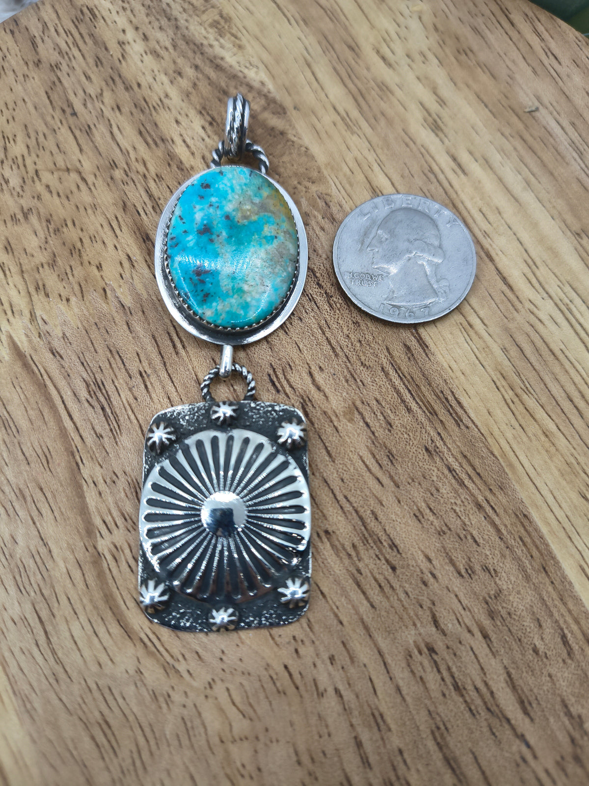 Turquoise Earring & Pendant Set by Christina Jackson, Navajo